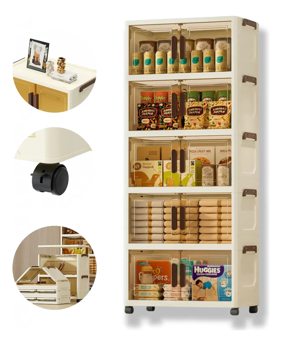 Kit 12 caixas organizadoras dobráveis com rodinhas | Casa & Organização | Plástico PP 6L