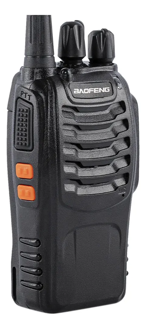 Walkie Talkie Bf-888s Negro Radio Transmisor Pack Duos Recargable Por Usb Con Linterna Led Integrada 16 Canales Uhf... 400-470 Mhz
