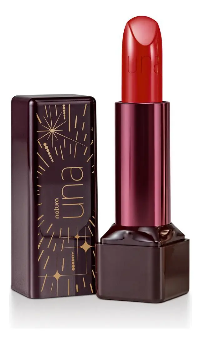 Batom Vermelho 02-Natura Una Brilhante Longa Duração FPS25 3,8g
