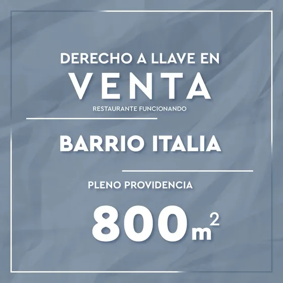 [derecho A Llave] Restaurante +bar Barrio Italia Funcionando