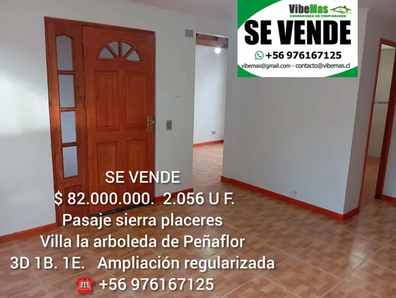 Se Vende Casa En Peñaflor 3d 1b 1e Pasaje Cerrado Con Porton