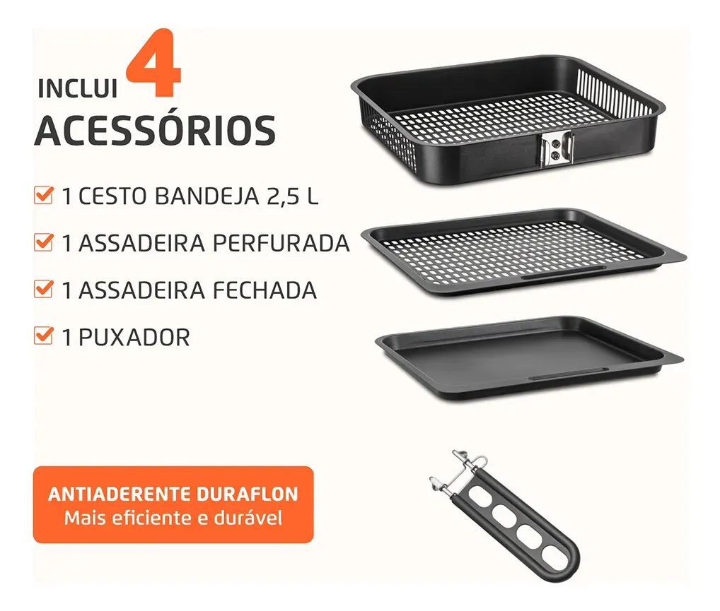 Fritadeira Air Fryer Forno Oven 12l Mondial AFON-12L-BIN — imagem 3