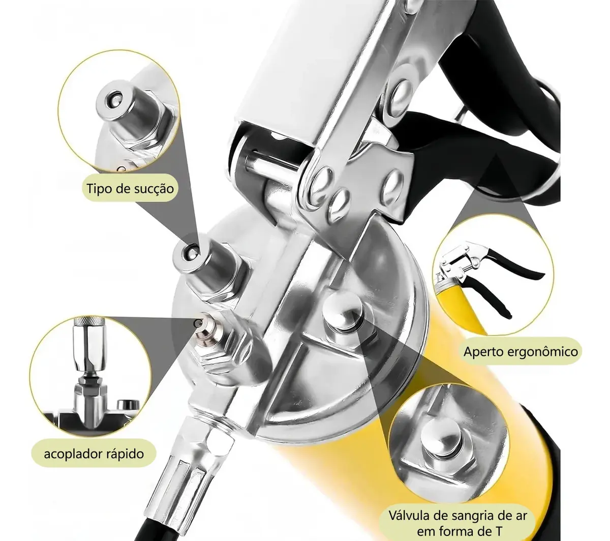 Bomba Engraxadeira Manual 8000psi Com Acessórios E Acoplador — imagem 3