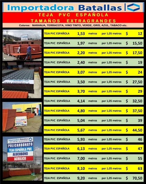 Teja Pvc Promoción Al 50% Generadores Eléctricos T1