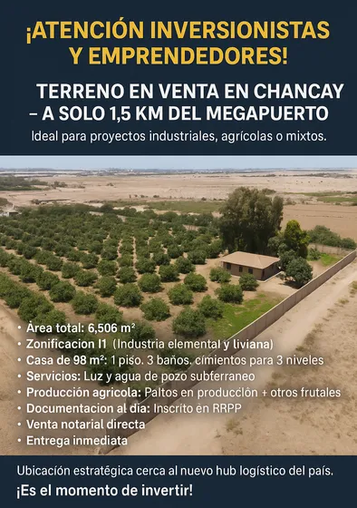 Terreno En Venta En Chancay