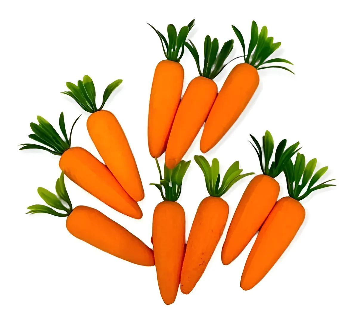 Kit Com 12 Mini Cenouras Decorativas De Isopor Para Páscoa