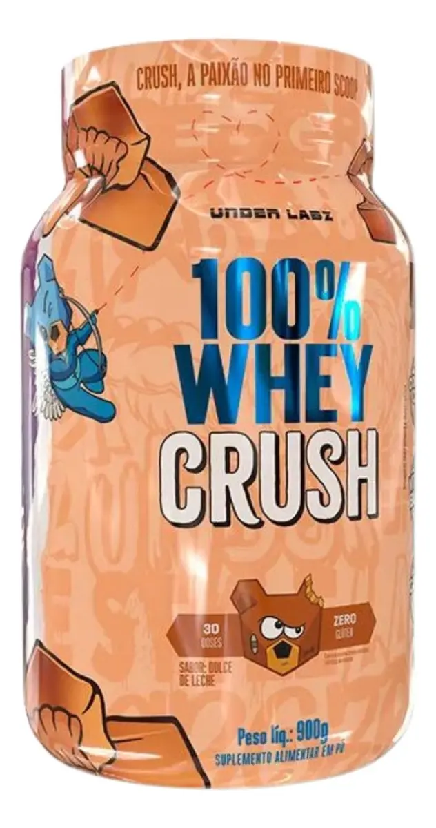 100% Whey Crush Pote 900g Under Labz Sabor Dulce De Leche Sabor Doce de leite