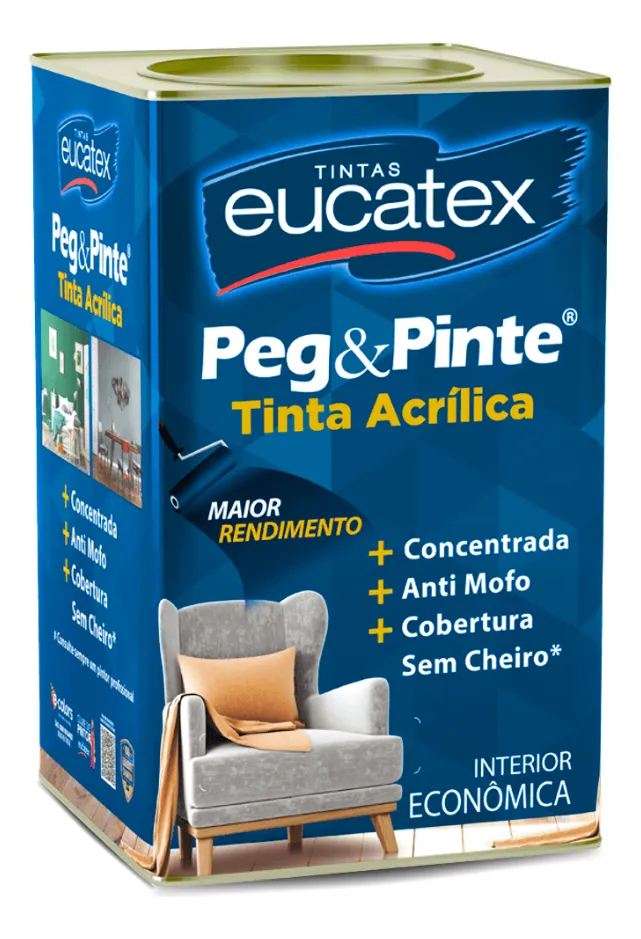 Tinta Peg & Pinte Antimofo Sem Cheiro Cores 1 8 L Eucatex...