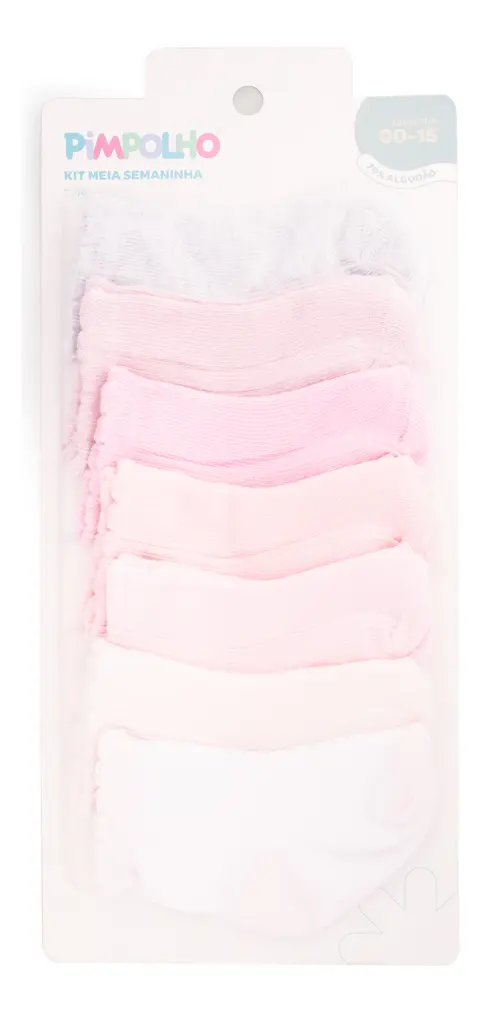 Kit 7 Pares Meia De Bebê Pimpolho Rn Menino Menina Tam 00-15
