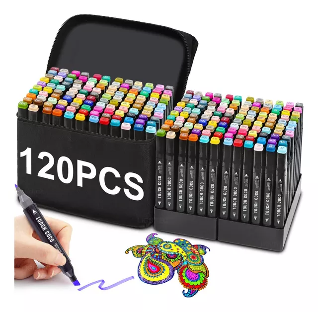 Plumones Punta Doble Pincel Profesional 32 Colores De Rotuladores Para  Lettering