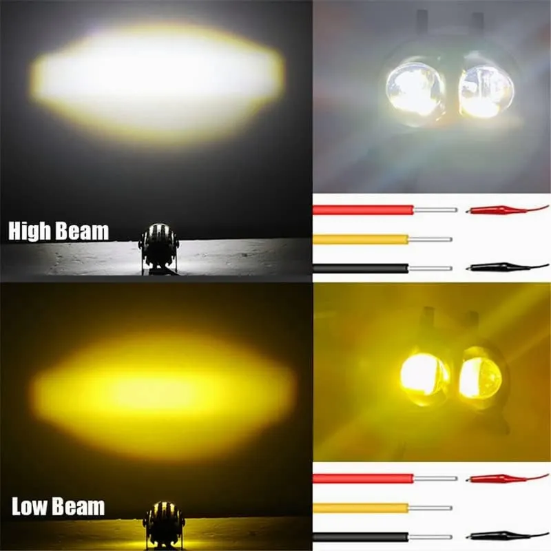 Par Luces Led Auxiliares Faros De Lupa Para Auto Moto 80w