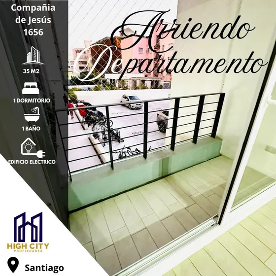 Arriendo Bello Depto Metro Santa Ana 1d,1b,35m2