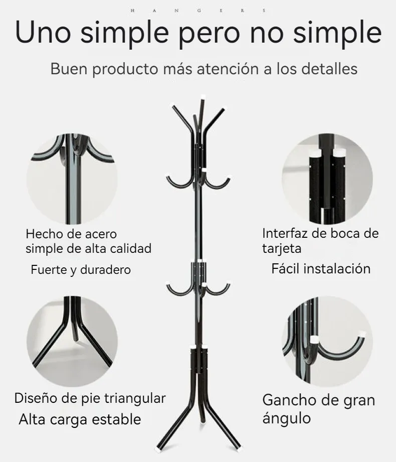 Perchero metálico resistente - Vista de pie