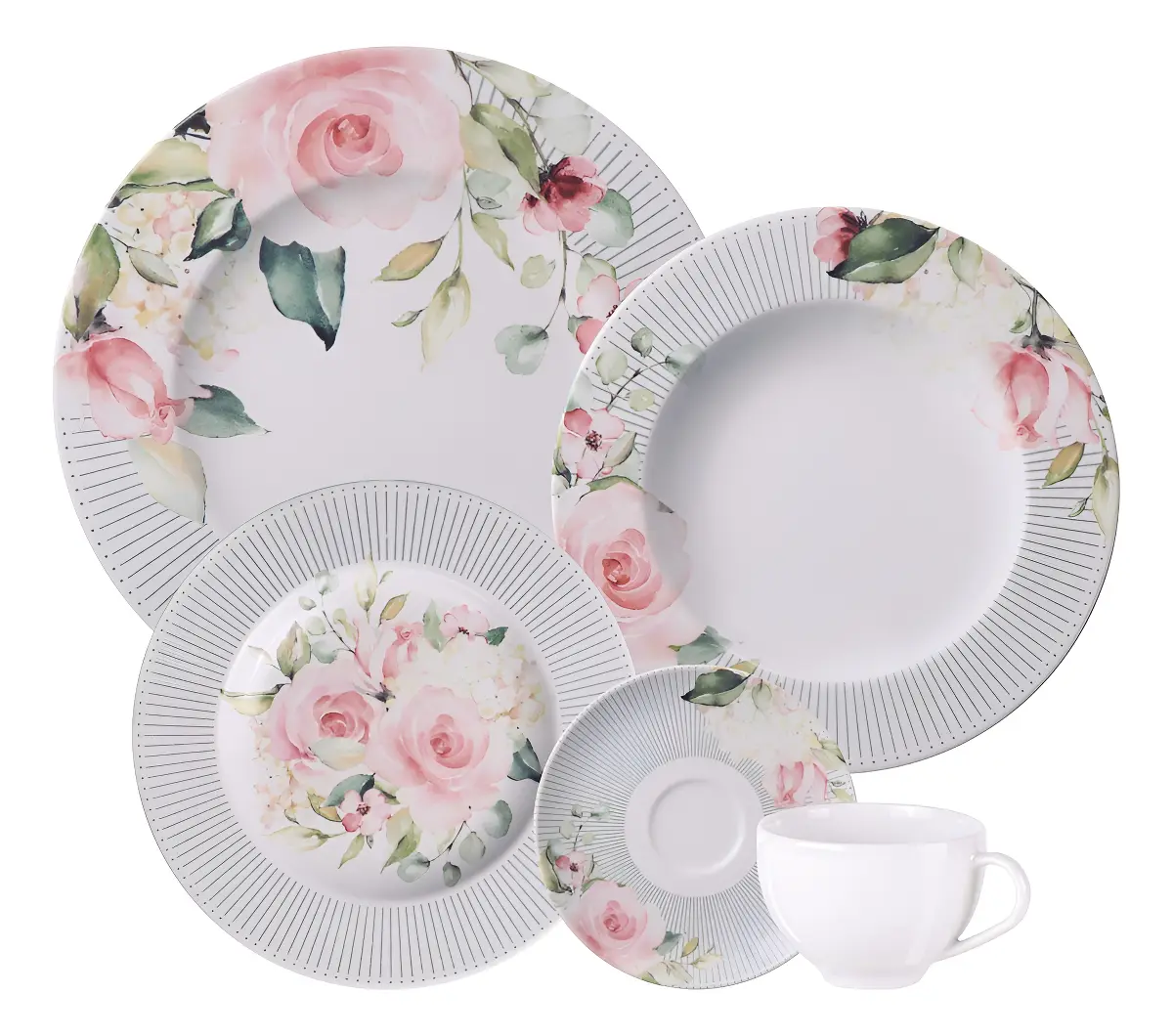 Aparelho De Jantar Tramontina Ornatta 20 Peças Branco