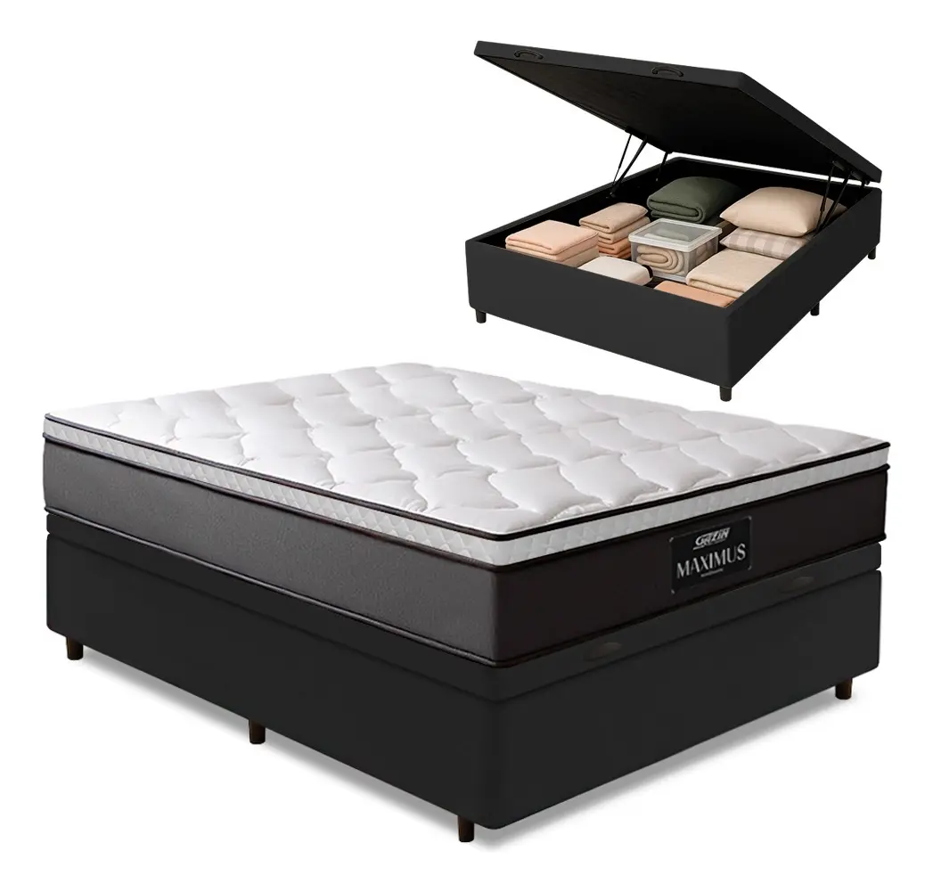 Cama Box Baú Casal Gazin Maximus Molas Ensacadas
