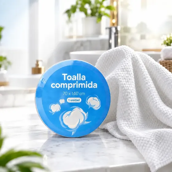 Toallas De Baño Comprimida 70x140cm 100% Viscosa Desechable