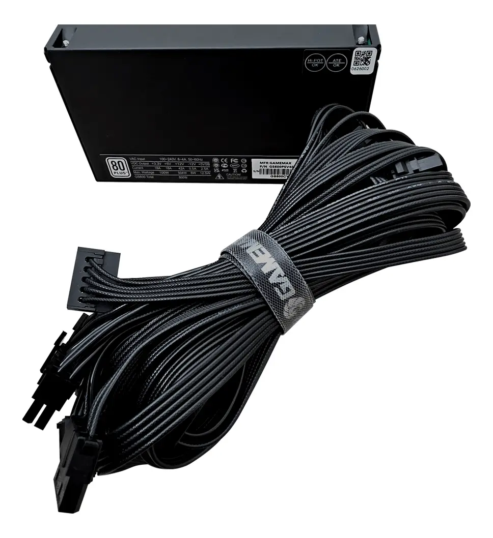 Fonte De Alimentacao 600w Gs600 80 Plus White Gamemax Cor Preto