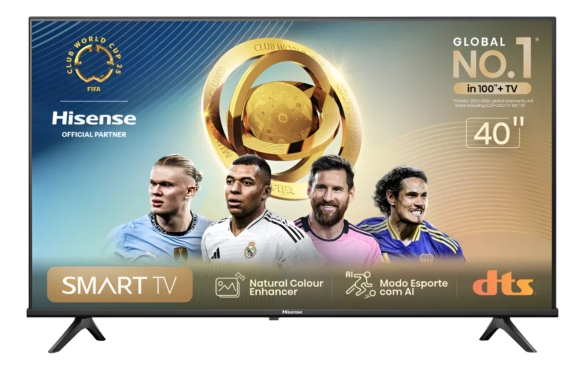 Hisense Smart TV FHD 40″ Polegadas 40A4N com DTS Virtual X Game e Sports Mode Controle por Voz Share to TV e Compatível com Alexa Hisense Smart TV FHD 40″ Polegadas 40A4N com DTS Virtual X Game e Sports Mode Controle por Voz Share to TV e Compatível com Alexa