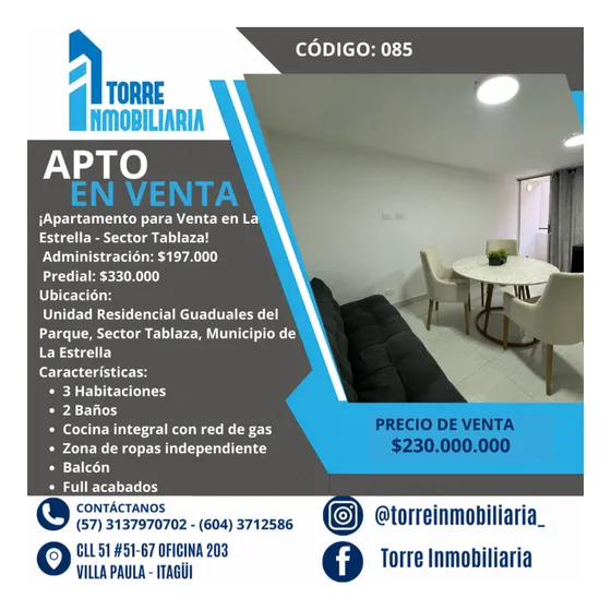 Se Vende Apartamento En La Estrella - Sector Tablaza