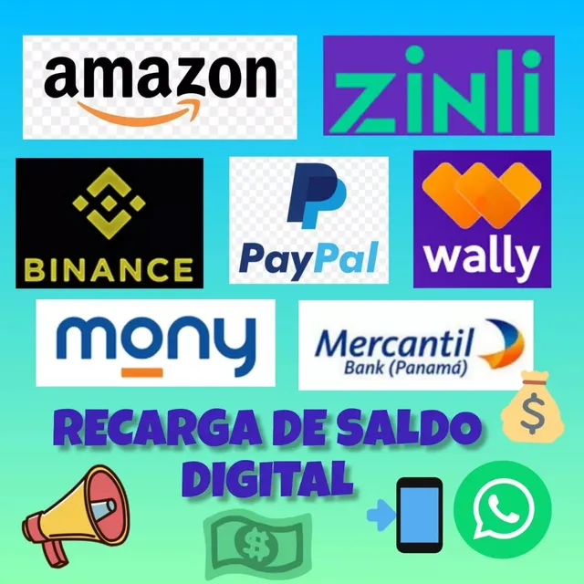 Recarga Saldo Zinli Paypal Binance Wally Mony