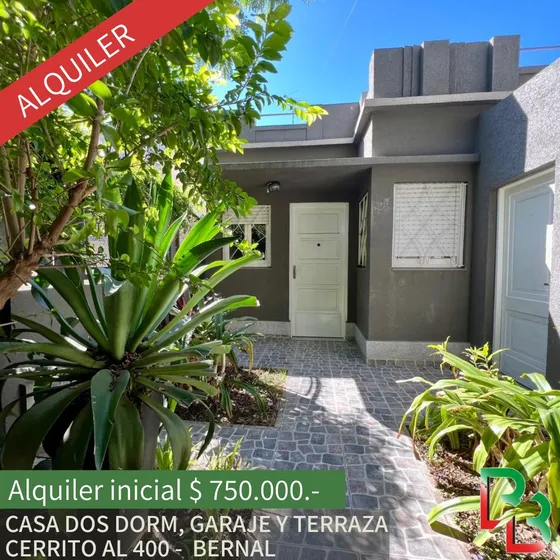 Alquiler Bernal Casa Dos Dormitorios Con Garaje Y Terraza
