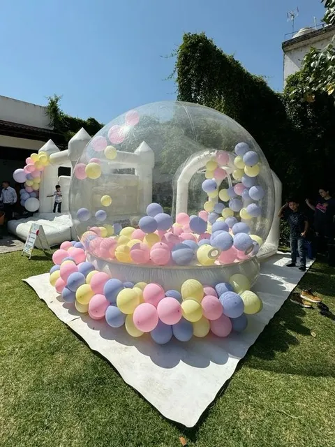 Alquiler Inflable Blanco Burbuja Isla Castillo Plaza Sillas