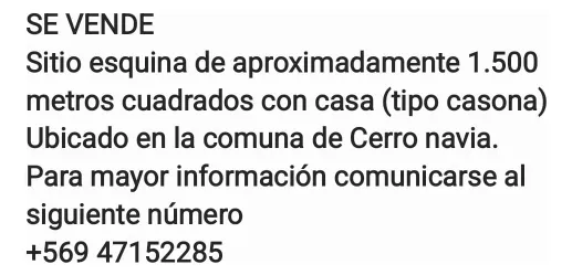 Se Vende Sitio Esquina Con Casa 