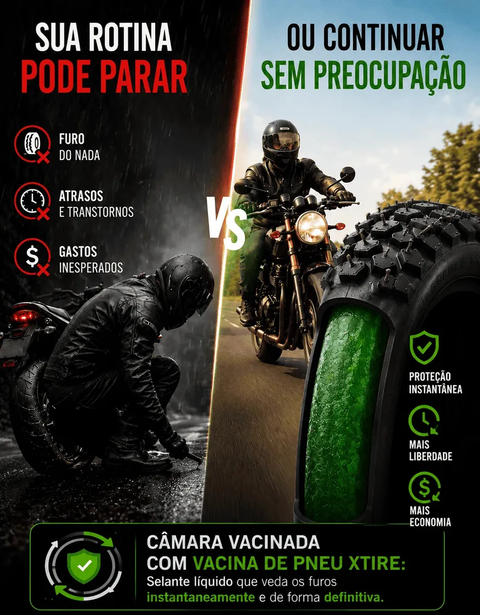Camara De Ar Moto Xtire Com Selante Vacina De Pneu Antifuro