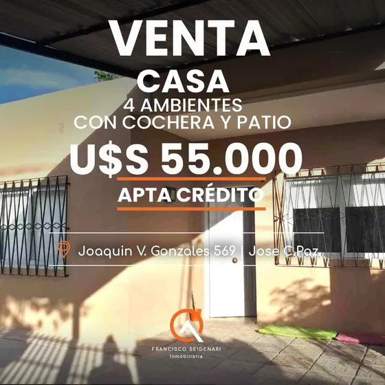 Venta Casa 4 Ambientes Con Patio Y Cochera- Jcp