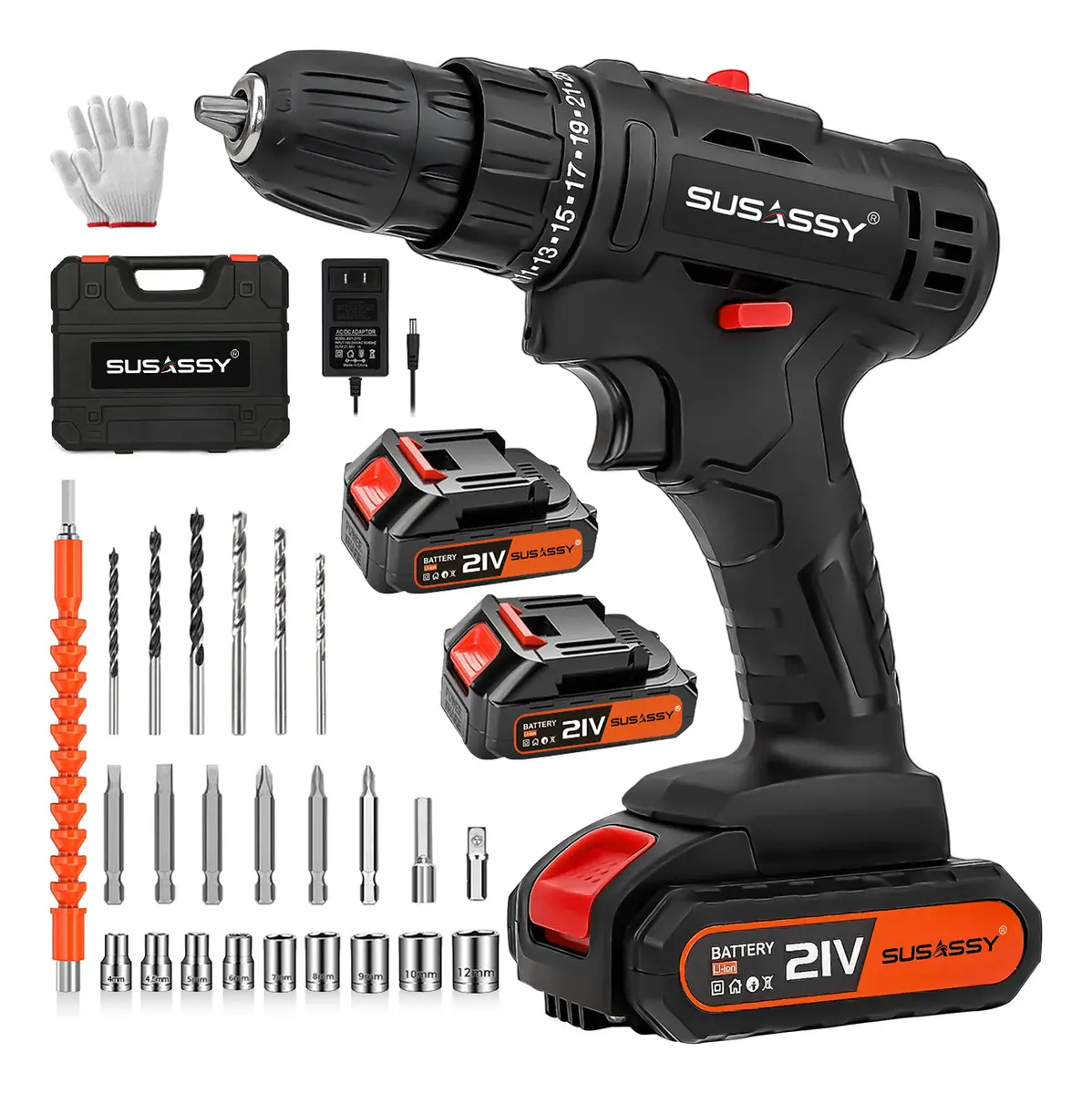 Taladro Destornillador Inalámbrico Susassy 2 Baterías y 29 Accesorios 2 En 1 Taladro Electrico 2 Velocidades Variables Taladros Multiusos Para Mejoras En El Hogar Y Proyectos De Bricolaje