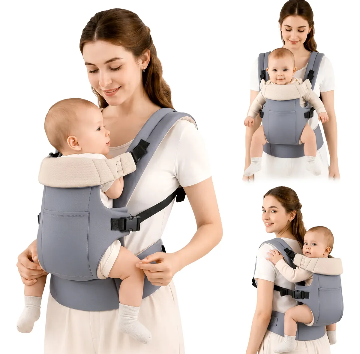 Bolsa Canguru Bebê Ergonômica Mochila Frente Costas Até 25kg