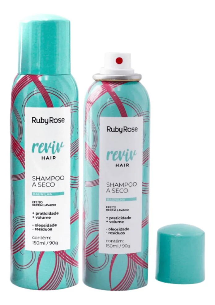 Shampoo A Seco Ruby Rose Reviv Hair Baunilha 150ml