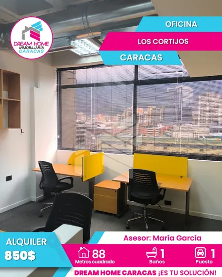Alquiler De Oficina Ubicada En Los Cortijos - Caracas