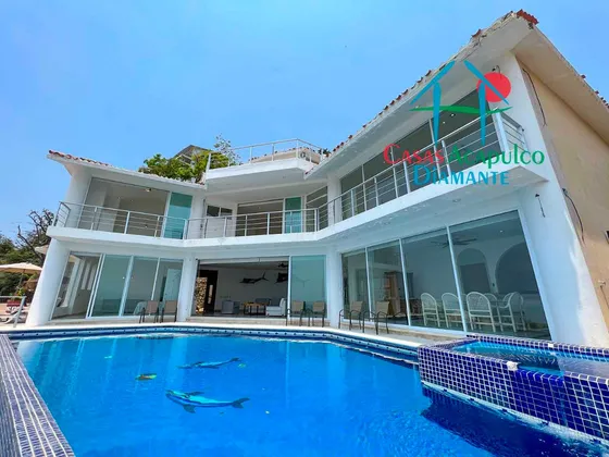 Cad Villa Los Kaktus 1. Terraza Con Alberca Privada Y Vista Al Mar