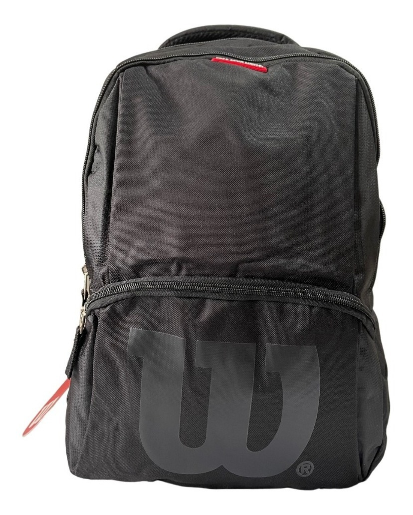 Morral Wilson Elemental Unisex Negro Wilson Papeleta x 1 MODELO: Morral Elemental UnisexPosee espacio suficiente para todas tus cosas. Este morral resistente cuenta con tres compartimientos: uno grande y principal, uno mediano y uno pequeño frontal para gua