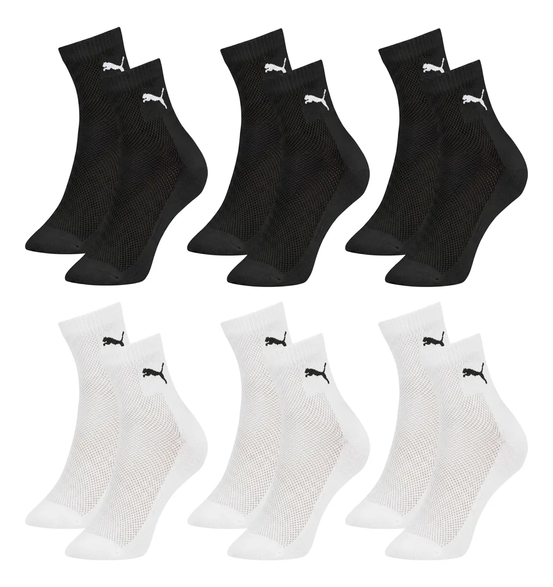 Kit 6 Pares Meias Puma Cano Médio Esportiva Algodão Original