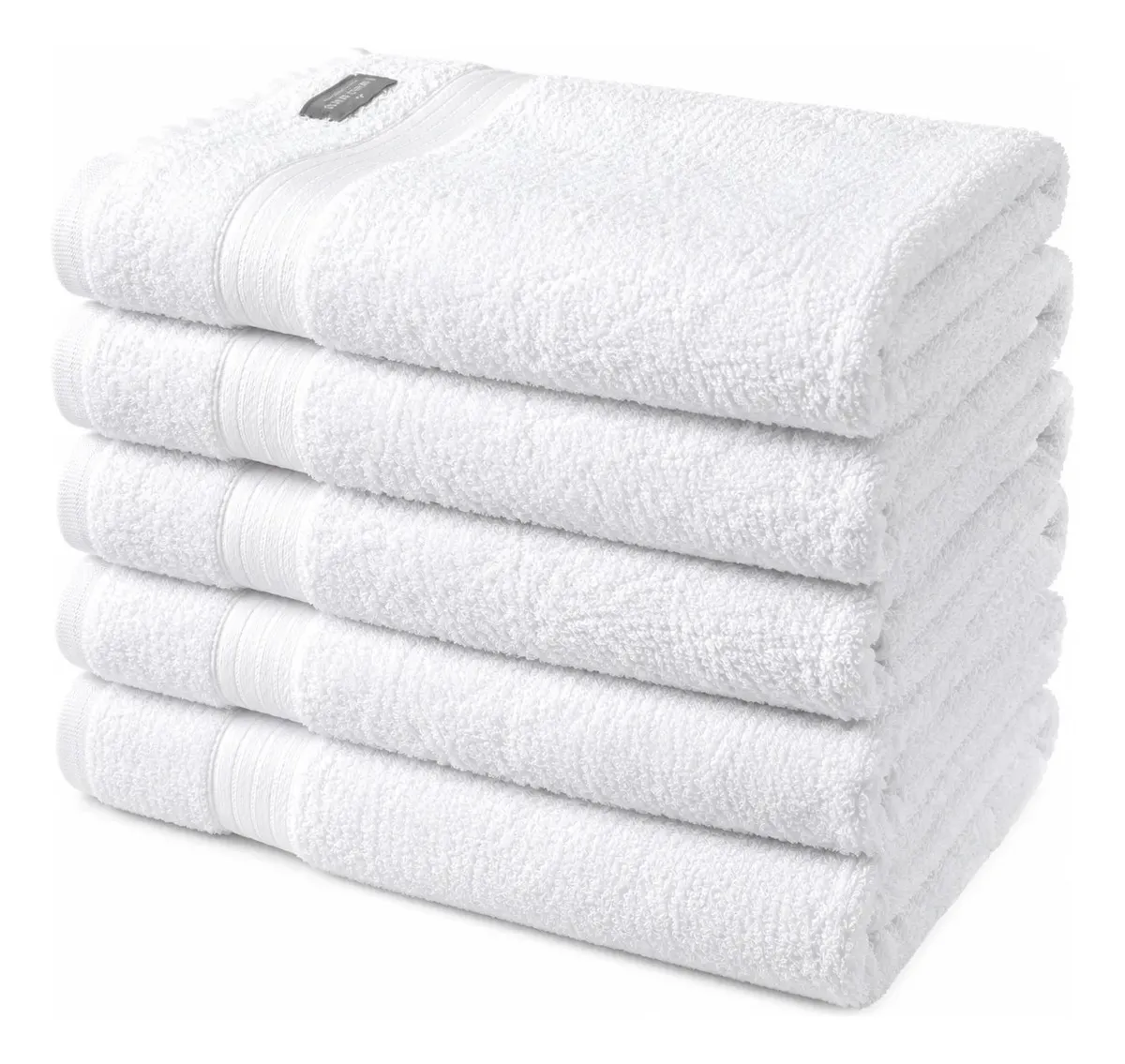 Kit 5 Toalhas Brancas Banho Hotel Laune Haus 130x80cm