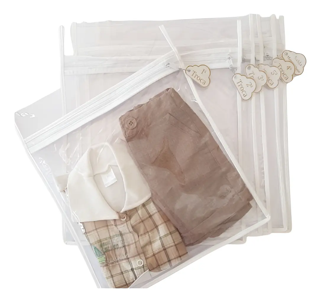 Kit 6 Saquinhos Organizadores de Maternidade com Tag