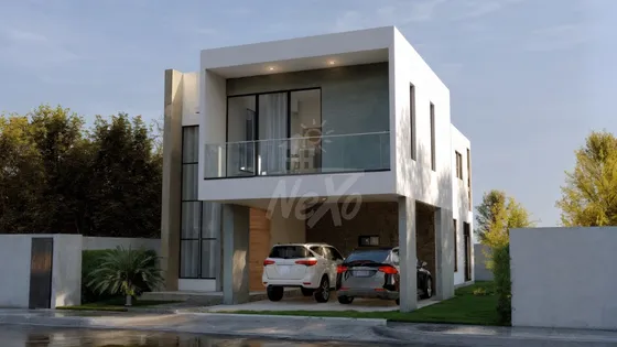 Casa Moderna De 2 Niveles En Planos Con Terminación En Primera, Se Vende En Santiago (hfc-237) 