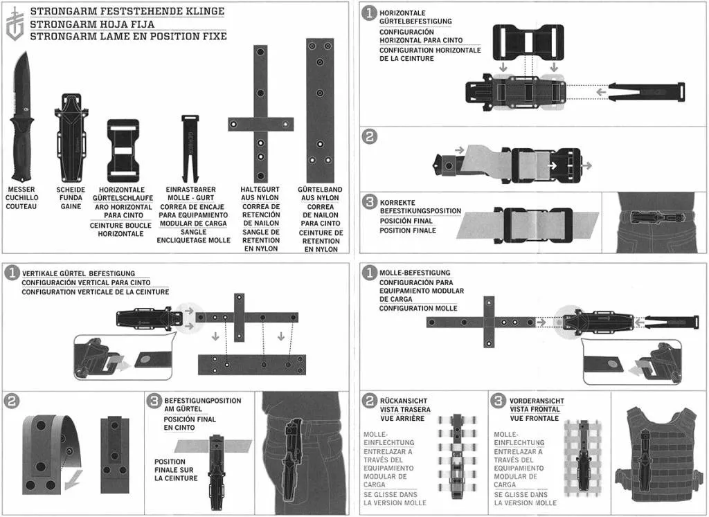 Imagem 5 de 5 de Faca Tática Gerber Strong Arm Black Sistema Mole Made In Usa