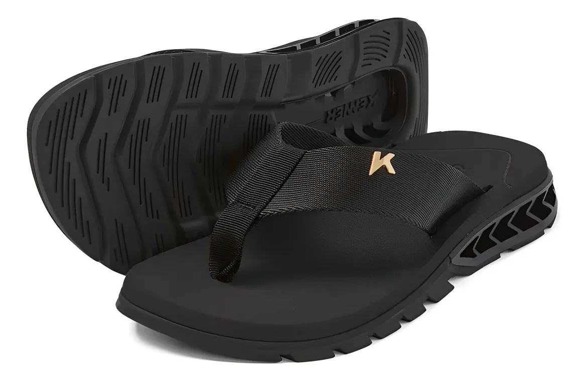 Chinelo Sandália Kenner L7 Masculino Full Preto Rakka Casual