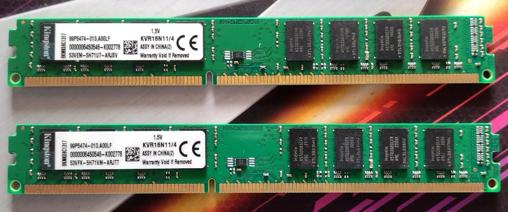 Memória RAM ValueRAM verde 4GB 1 Kingston KVR16N11S8/4WP