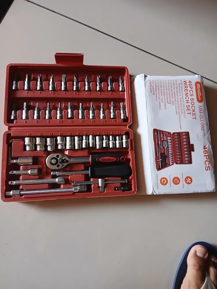 Kit Ferramentas VLX Catraca Reversível Soquetes 46 Peças Maleta