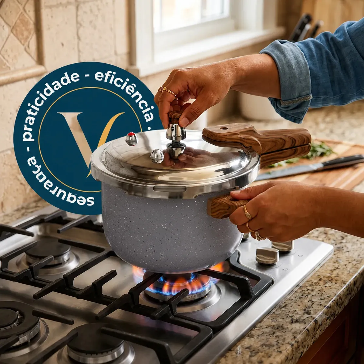 Panela de Pressão Vitrex Ceramic 4.2L Cinza — foto 6