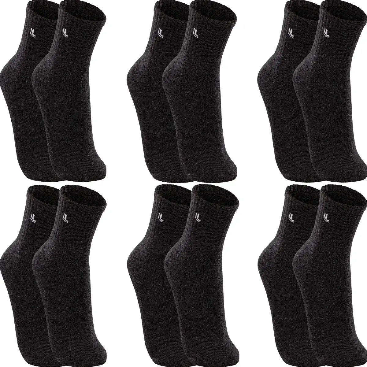 Kit 6 Pares Meias Lupo Cano Médio Esportivas Academia