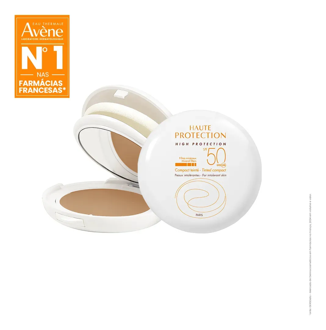 Protetor solar com cor para pele madura e seca Avène Compacto Sable FPS50 10g