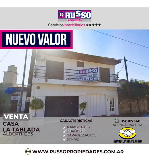Venta Casa 4 Ambientes La Tablada