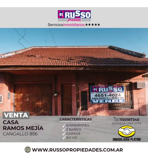 Venta Casa 4 Ambientes Ramos Mejia