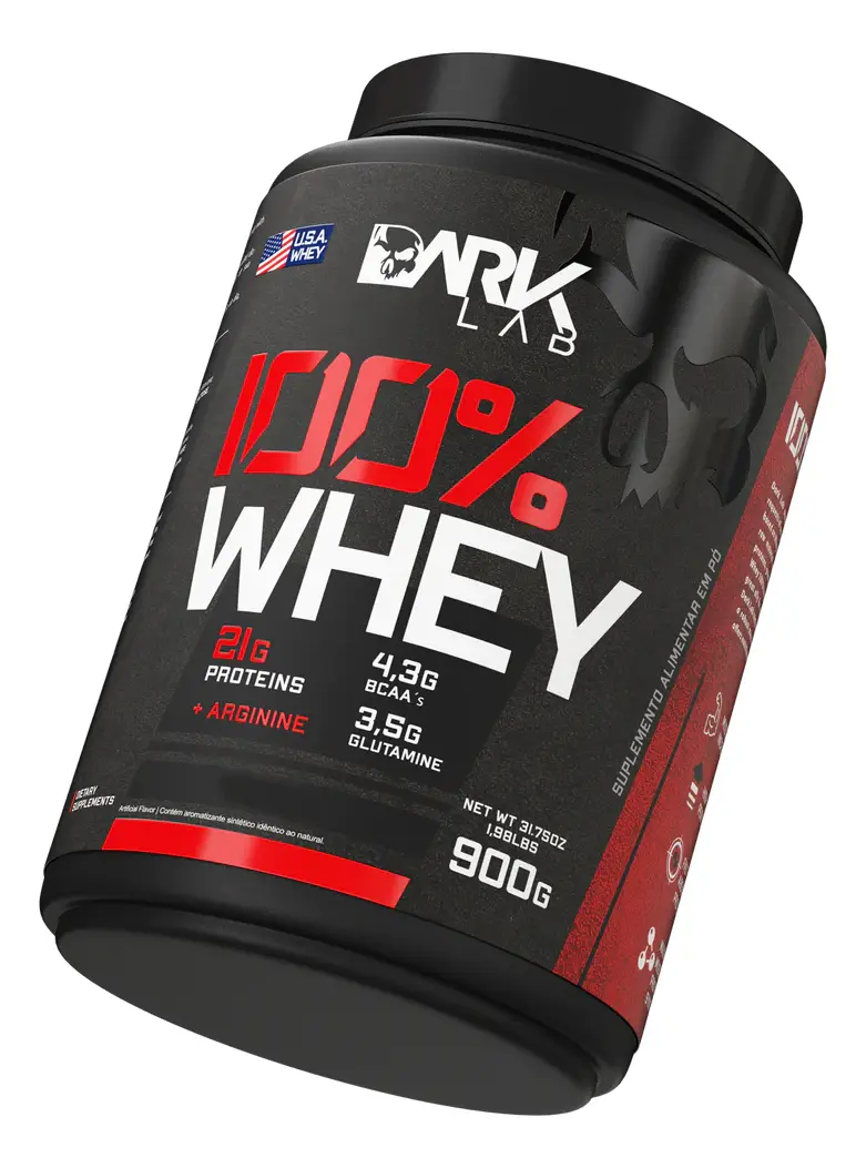 100% Whey Protein Pote 900g Sabor Baunilha Dark Lab