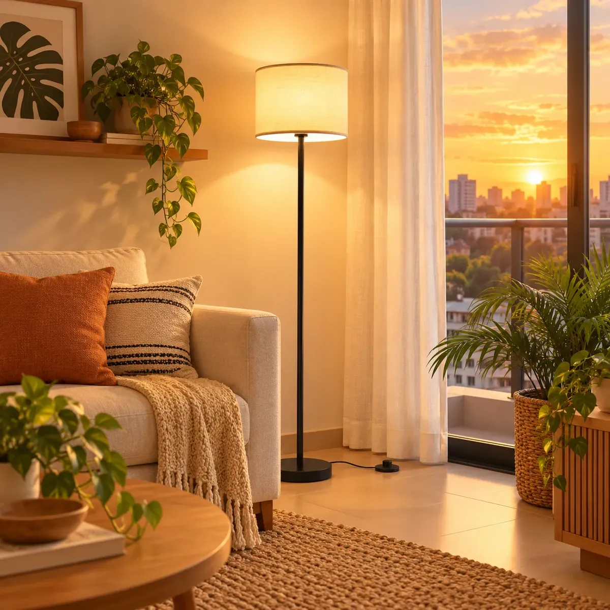 Luminária De Chão Moderna Articulada 3 Tons Led Bivolt Luxo